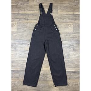J Galt Jean Black Overall Size Small 100% Cotton Pockets